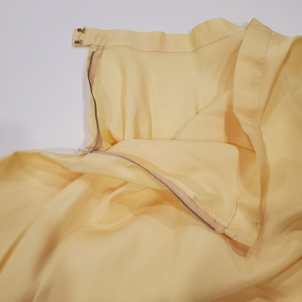 VINTAGE 40s 50s taffeta skirt buttercup yellow - Picture 11 of 12